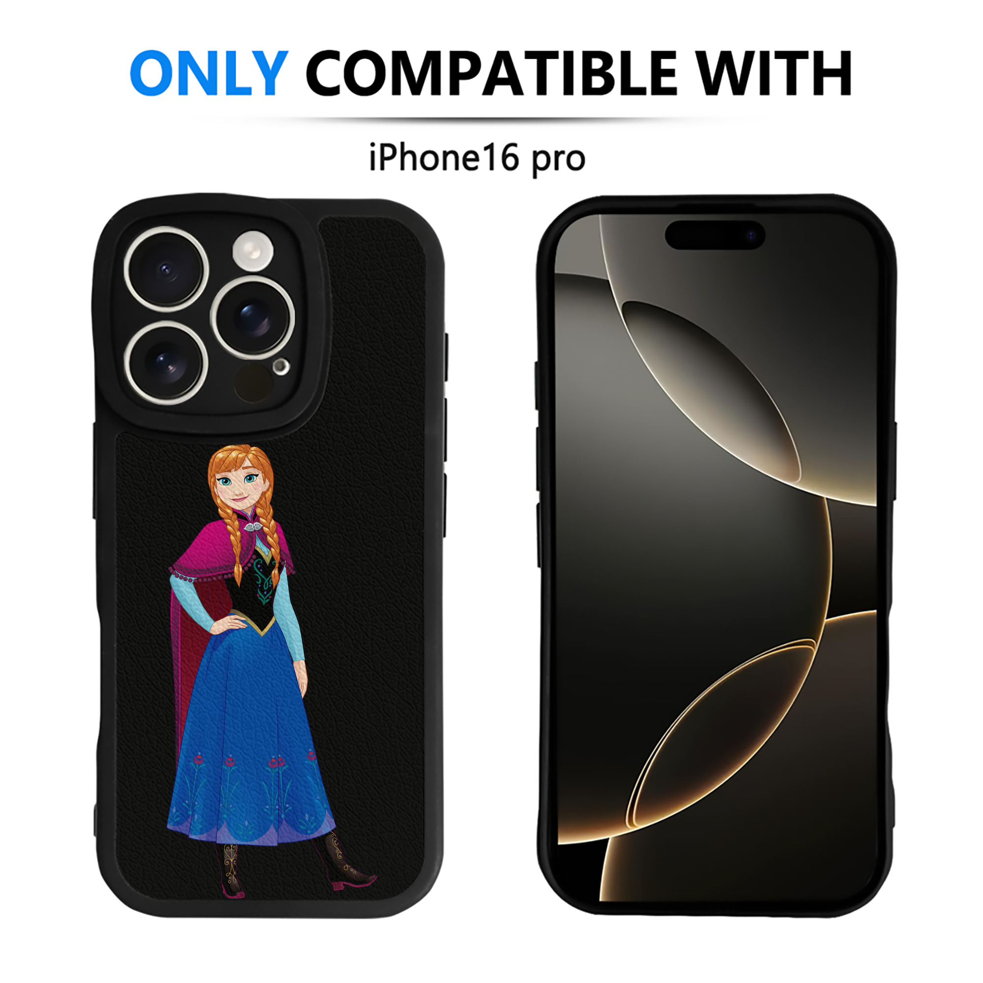 （画像用） アナと雪の女王 アンナ エルサ Frozen Anna Elsa 【iPhone 16シリーズ対応】シリコンスマホケース（レザー調） 材質：シリコン